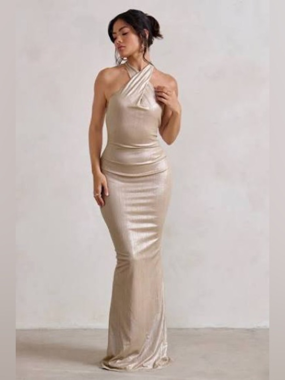 Club L London Unstoppable Metallic Champagne Crossover